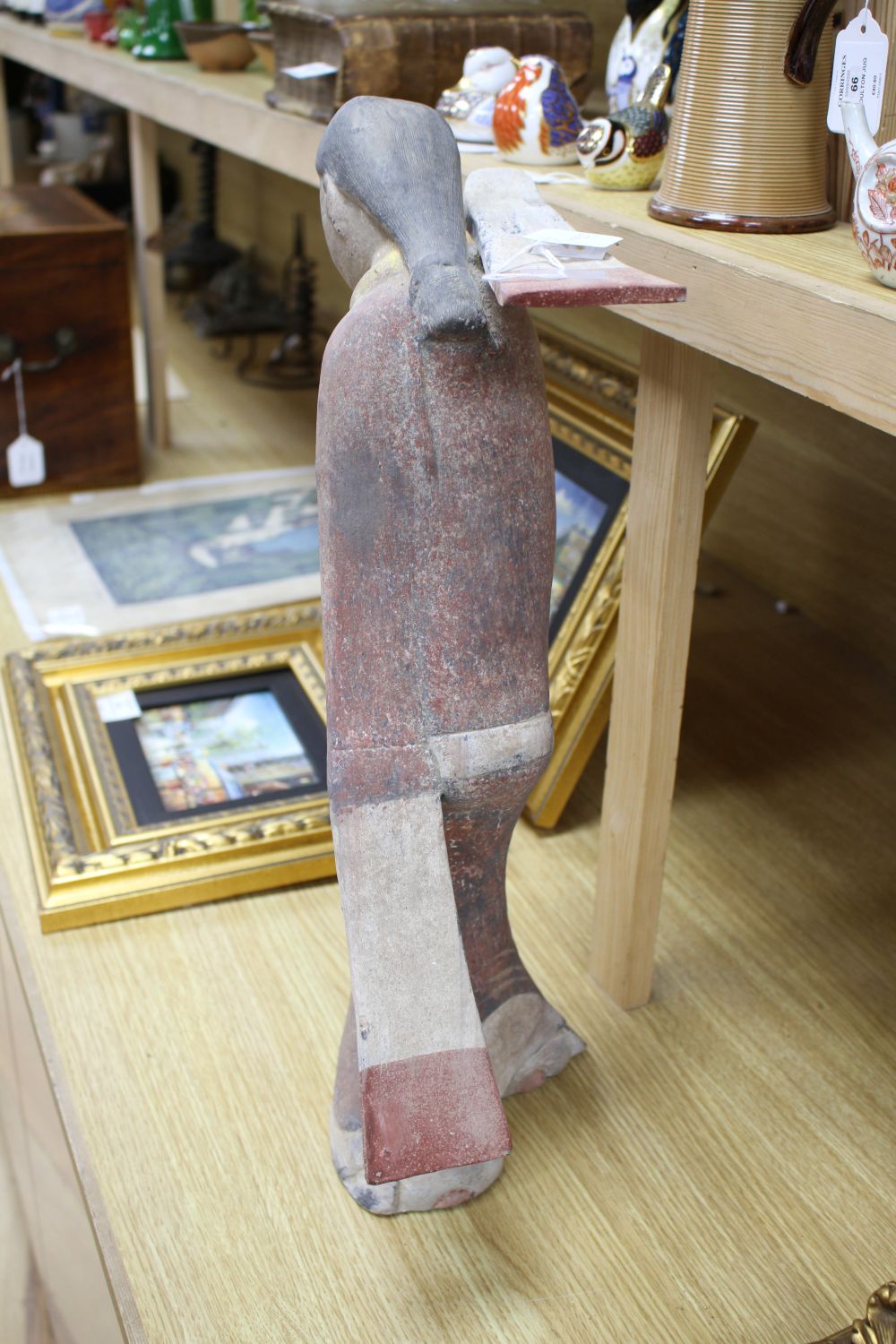 A large Chinese Han style pottery dancer, height 54cm
